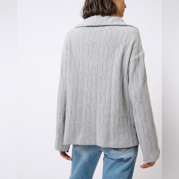 Kal Rieman Sandra Collared Zip Pullover Cable Knit - Size XL - Picture 2 of 8